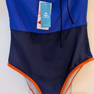 CUPSHE Women's Blue and Navy One Piece Swimsuit